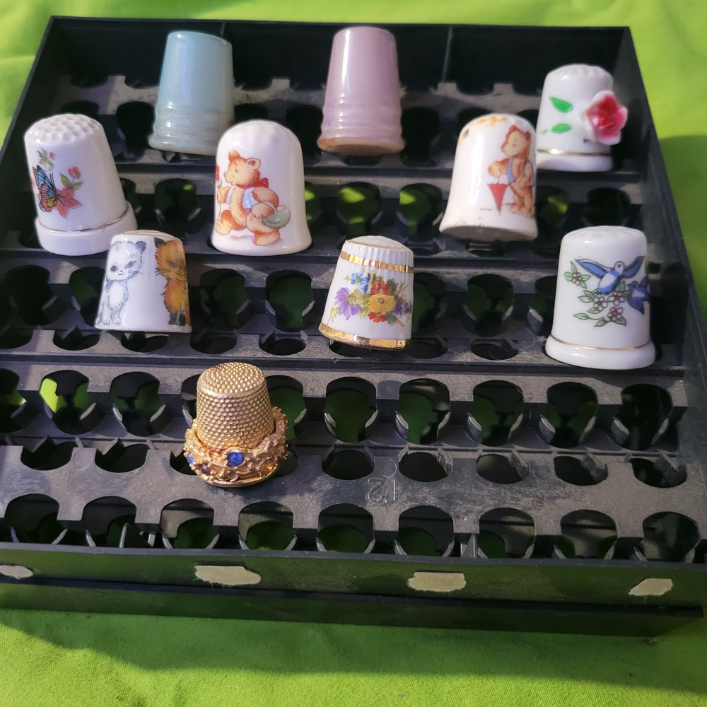 Decorative Thimble Collection with Various Designs